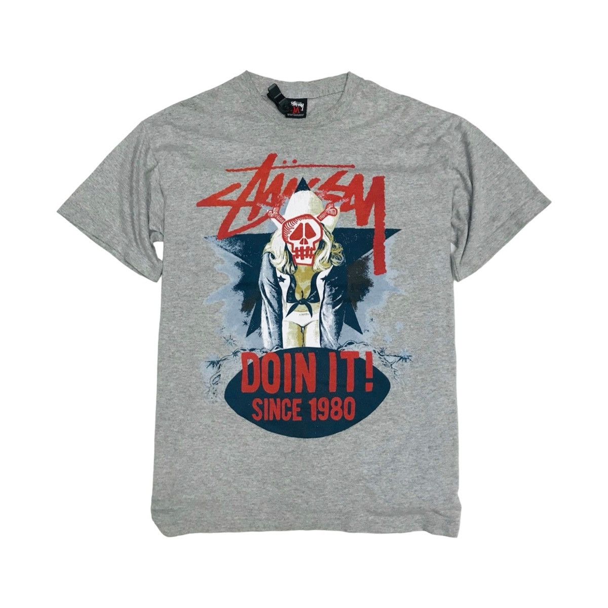 Stussy × Vintage RARE STUSSY SKELETON SEXY GIRL STREETWEAR TEES Size US L / EU 52-54 / 3 - 2 Thumbnail