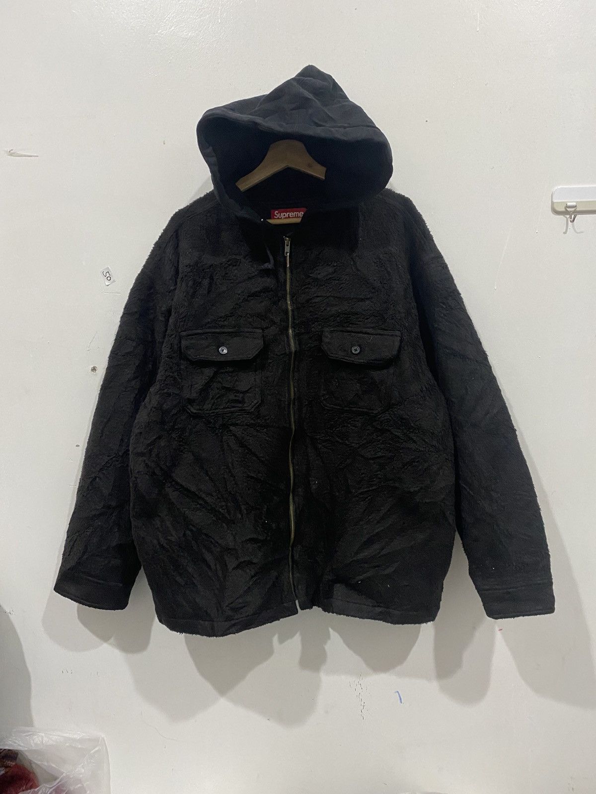 Supreme Supreme Fleece Jacket Zip up Hooded Shirt Black Size US XL / EU 56 / 4 - 1 Thumbnail