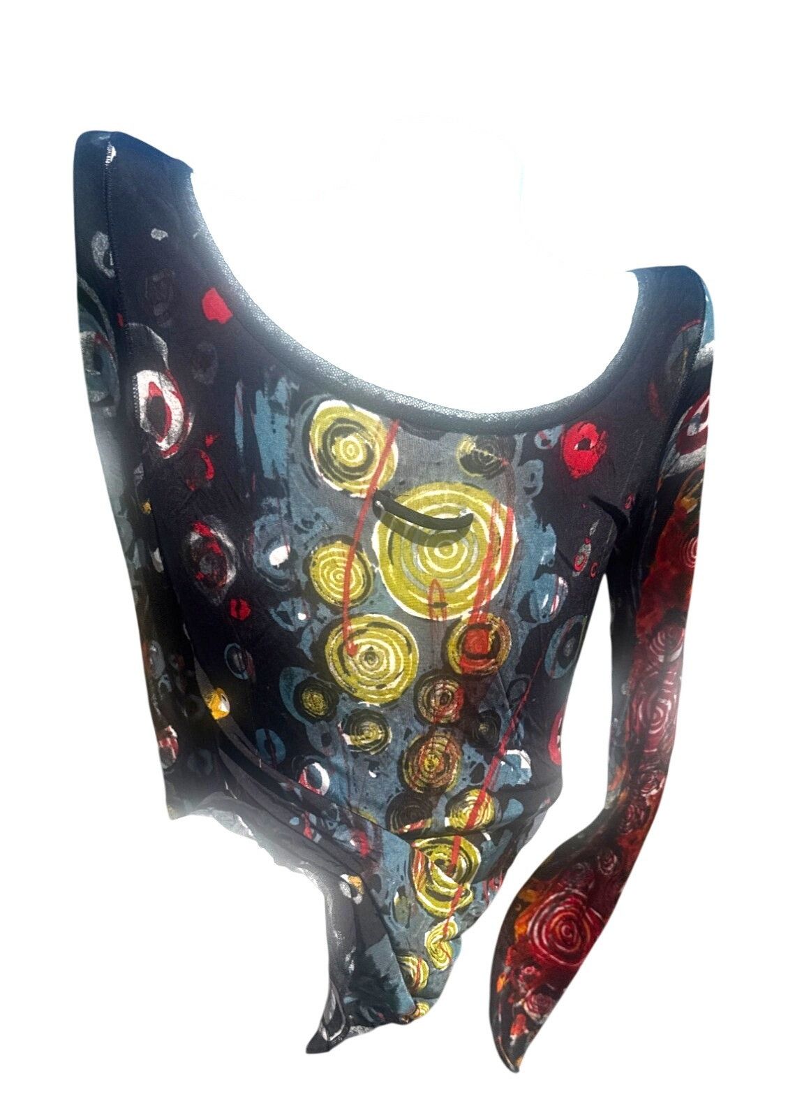 Jean Paul Gaultier Jean Paul Gaultier Mesh top bright size Medium M Med abstrac Size M / US 6-8 / IT 42-44 - 9 Thumbnail