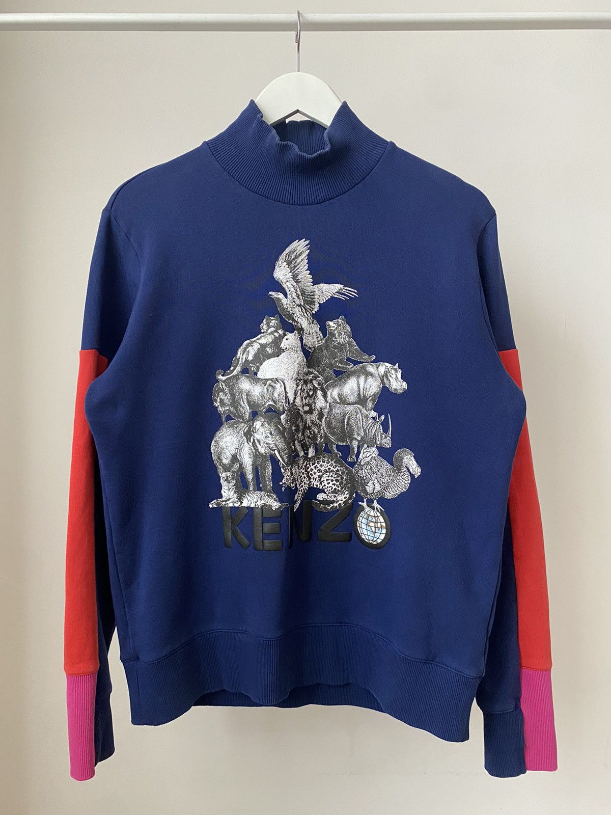 image of Animal Tee Kenzo Memento Collection Animal Crewneck in Navy, Men's (Size Small)