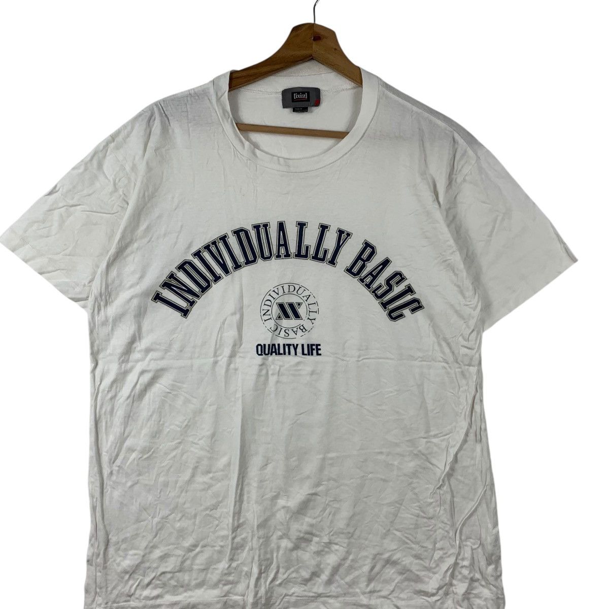 Vintage Vintage IXIZ JAPAN DESIGNER Individually Basic Tee Shirt Size L / US 10 / IT 46 - 3 Thumbnail