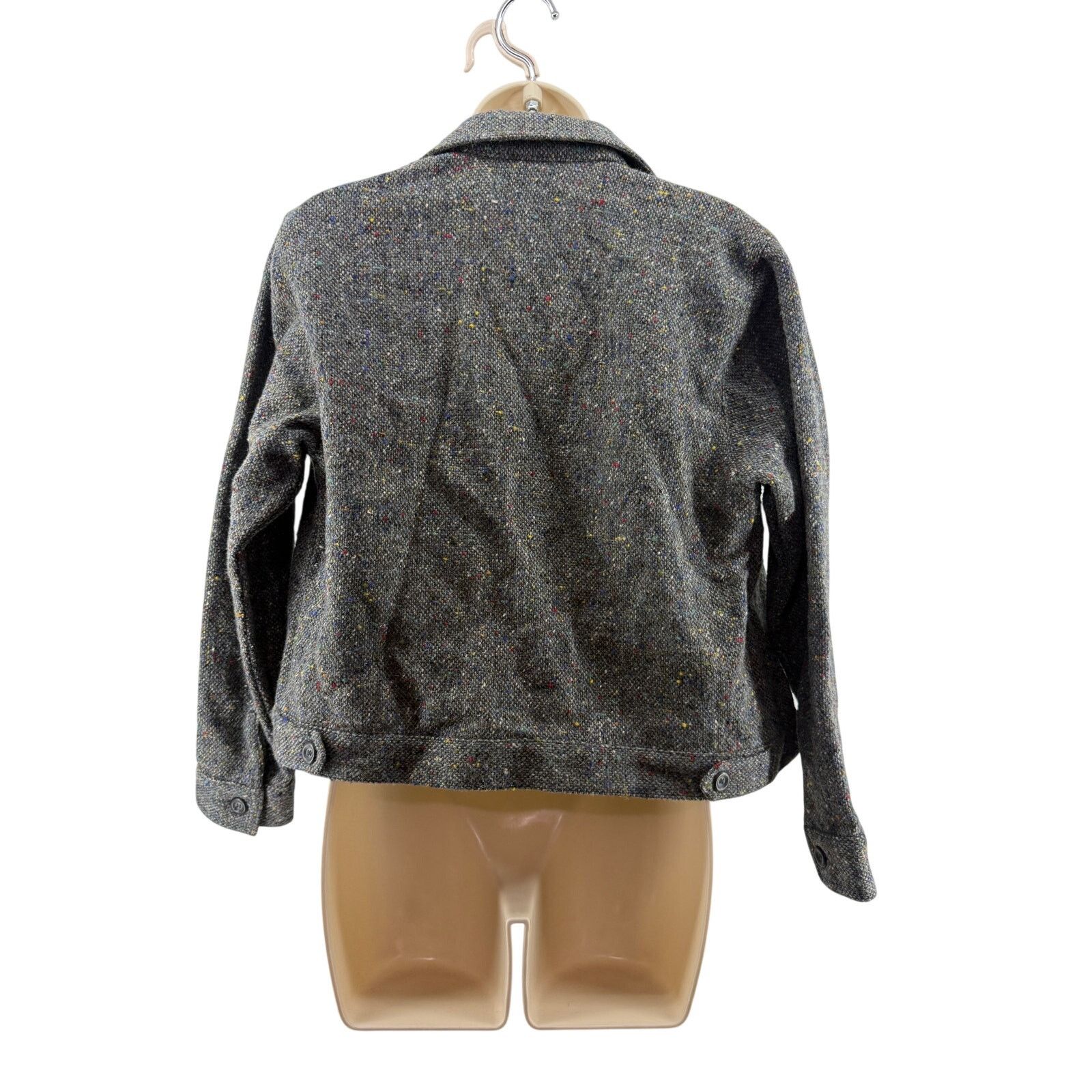 Express Vintage Cropped Wool Jacket Y2K Ike Style Jacket Zip Front Size XS / US 0-2 / IT 36-38 - 4 Thumbnail