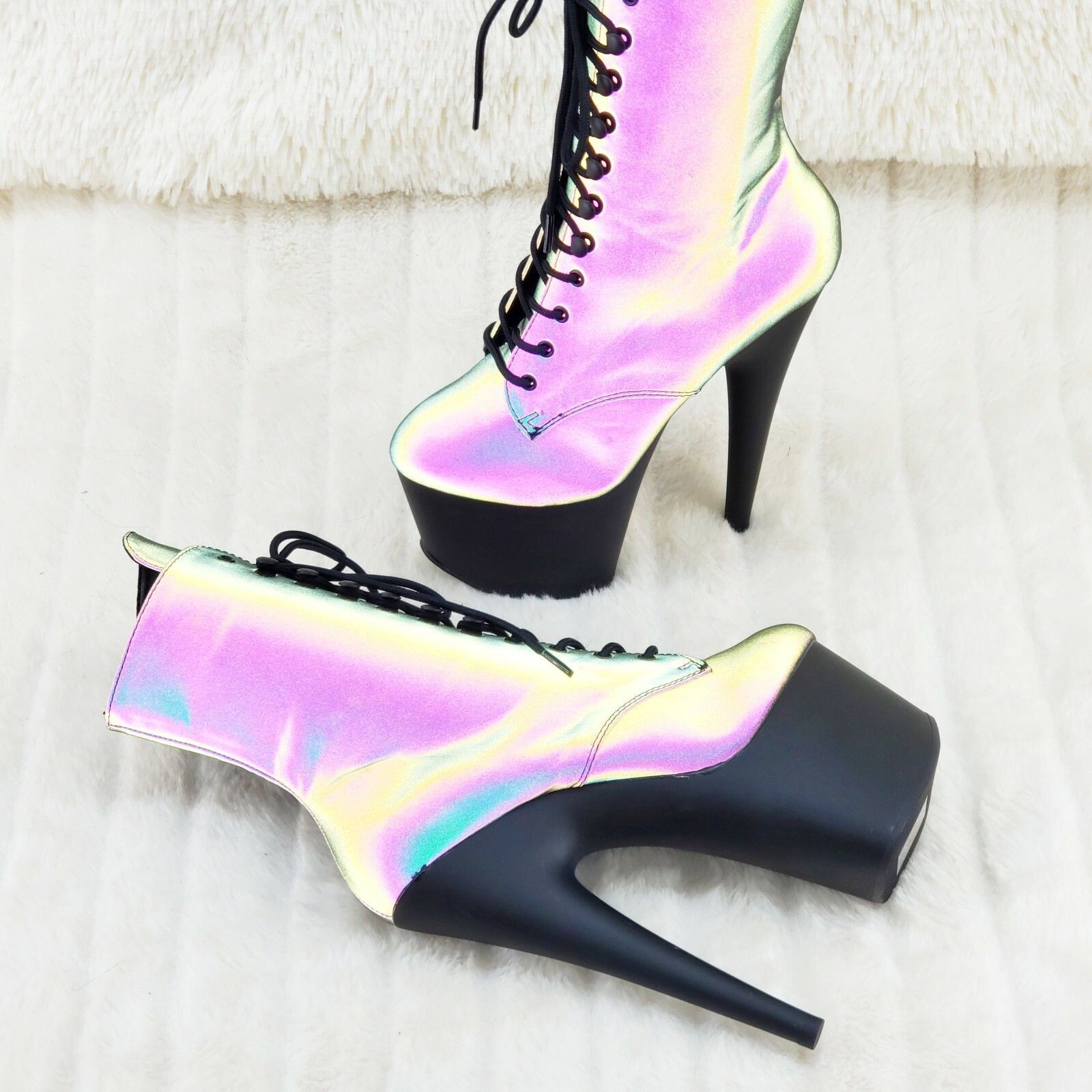 Other Adore 1020REFL Reflective Upper Platform 7" High Heel Ankle Size US 11 / IT 41 - 4 Thumbnail