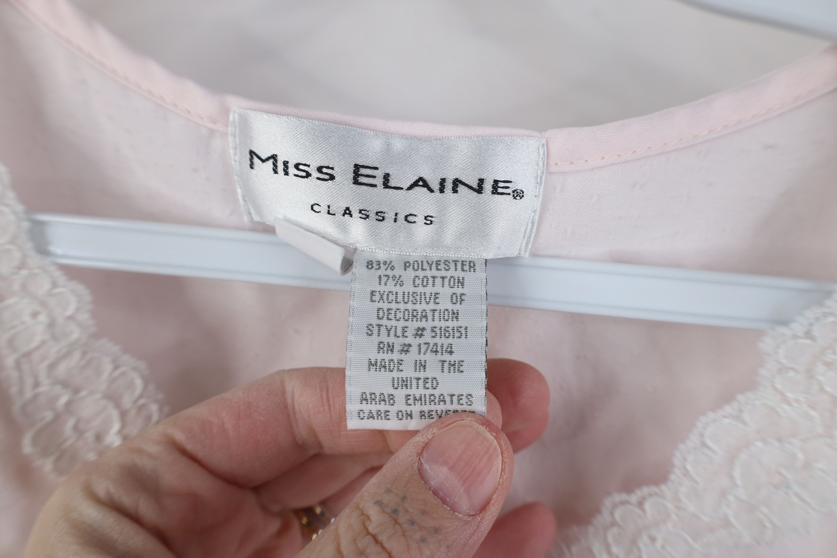 Vintage Vintage 90s Miss Elaine Flower Lace Night Gown Sleep Shirt Size M / US 6-8 / IT 42-44 - 9 Thumbnail