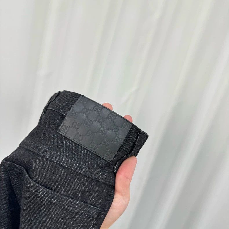 Gucci Gucci Old-fashioned leather brand black washed jeans Size US 30 / EU 46 - 5 Thumbnail