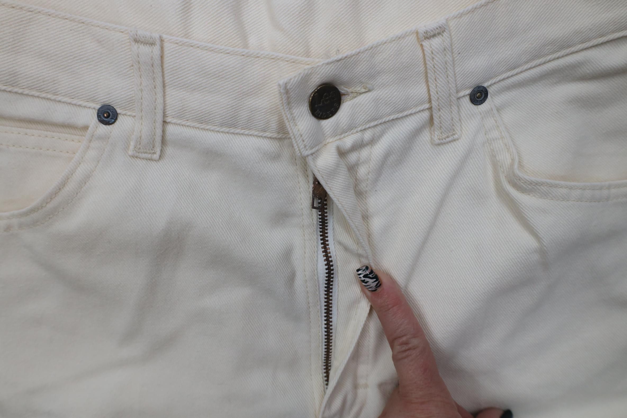 Lee Vintage 70s 80s Lee Flared Bootcut Jeans Cream Cotton USA Size US 30 / EU 46 - 9 Thumbnail