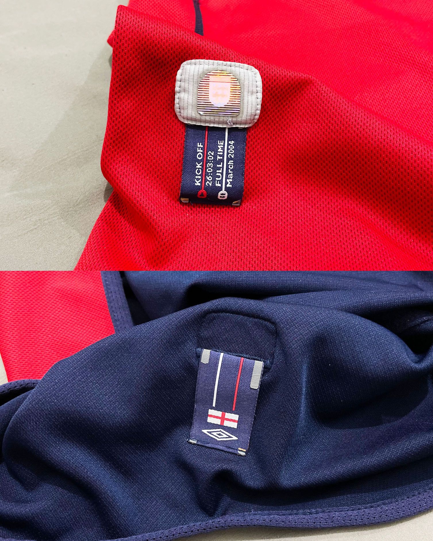 Umbro England Away Kit 2002 2003 2004 Number set 7 Size US M / EU 48-50 / 2 - 6 Thumbnail