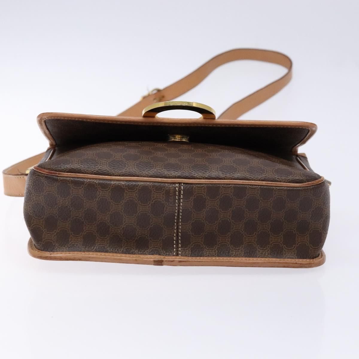 Celine CELINE Macadam Canvas Shoulder Bag Pvc Leather Brown Gold Size ONE SIZE - 9 Thumbnail