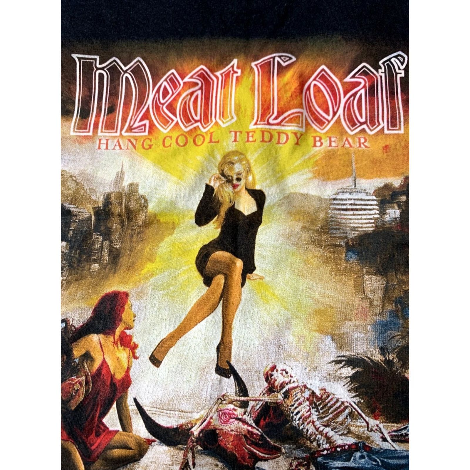 Fruit Of The Loom Meat Loaf Hang Cool Teddy Bear Shirt Men L Fruit of the Loom 100% Cotton Black Short Sleeve Rock Print Decade 2000s Sports Tee Size US L / EU 52-54 / 3 - 4 Thumbnail