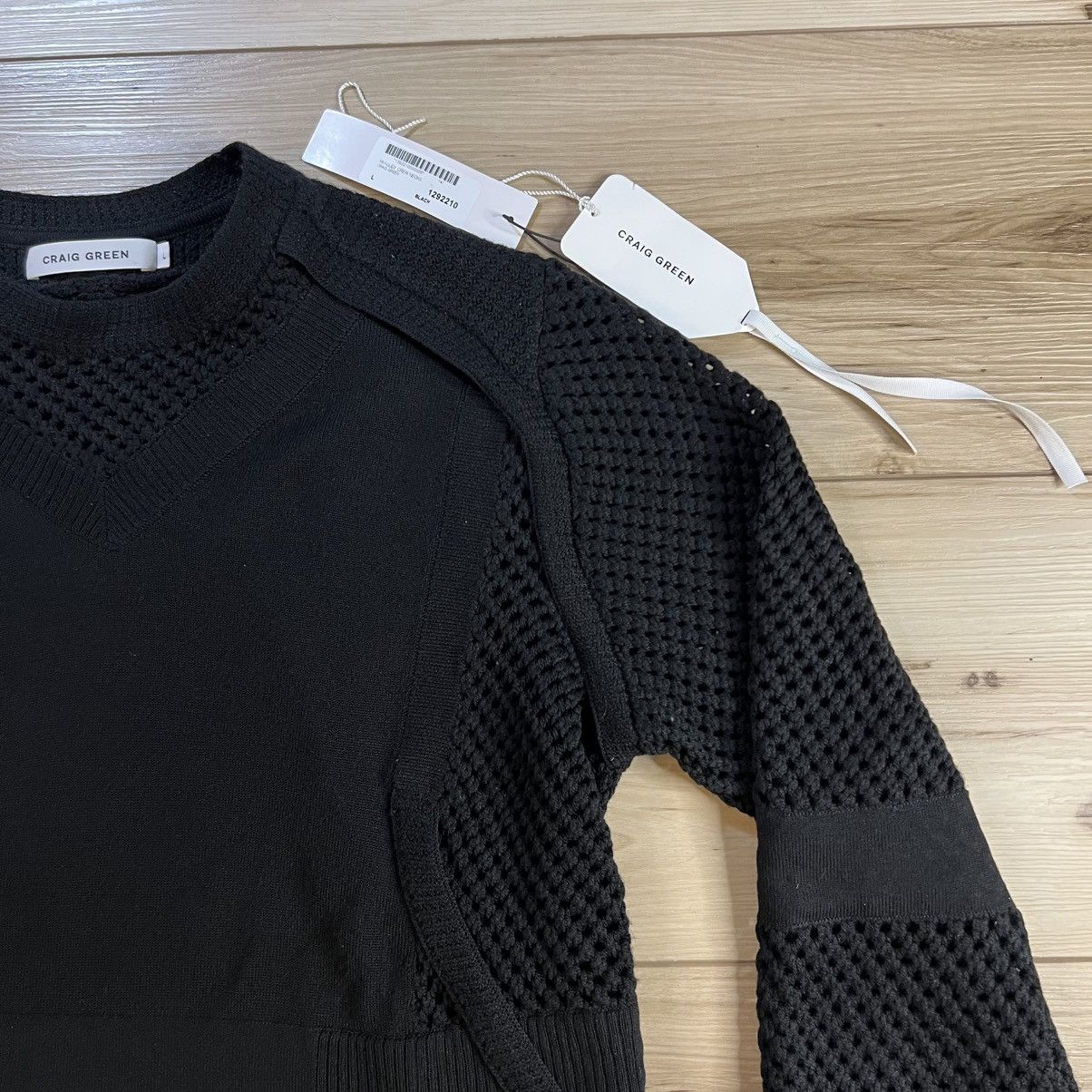 Craig Green Black Crochet Knit Wool Pullover Jumper Sweater Size US L / EU 52-54 / 3 - 5 Thumbnail