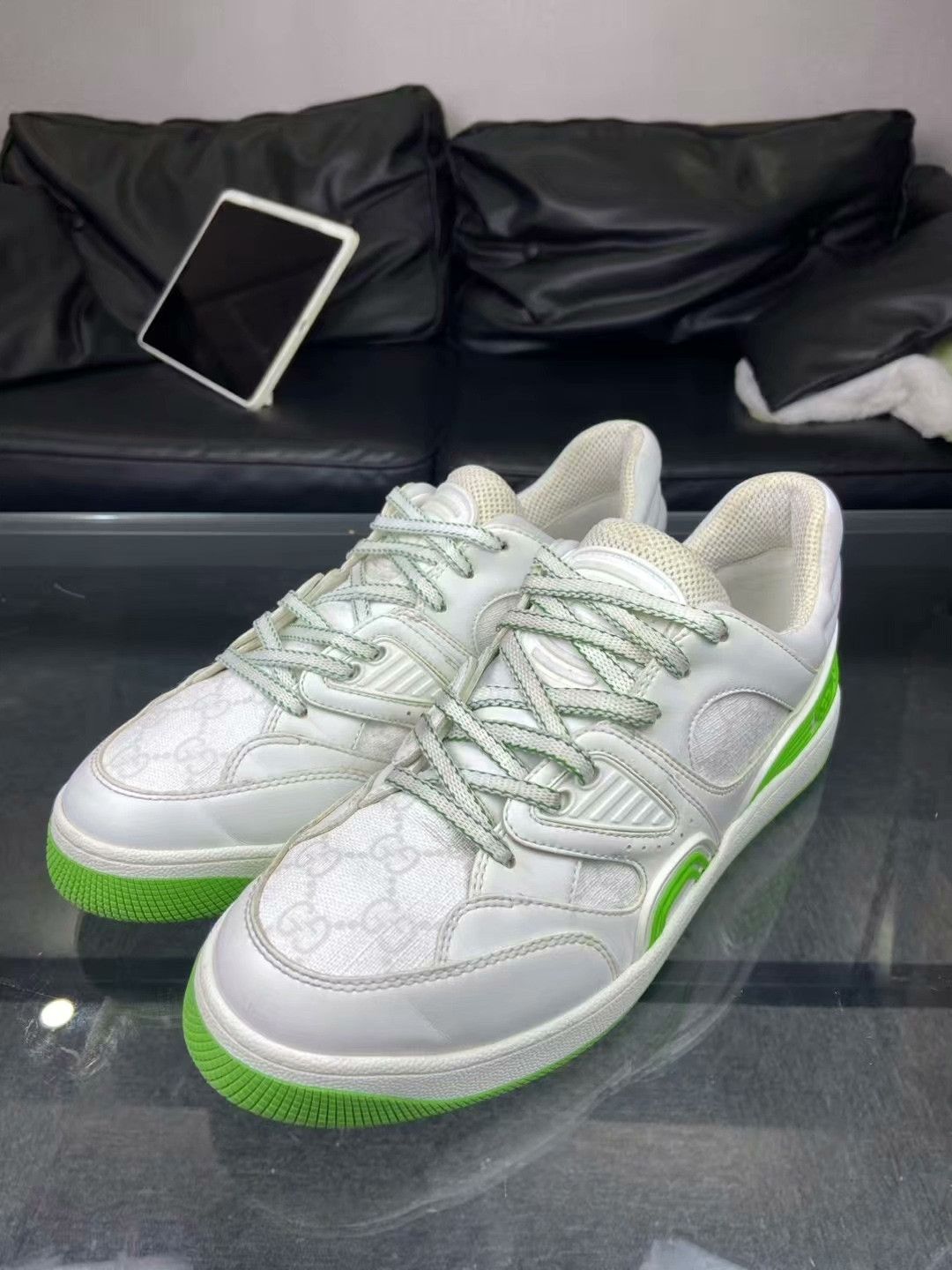Gucci Gucci Green Lowtop Sneakers 8 Men Size US 8 / EU 41 - 1 Thumbnail