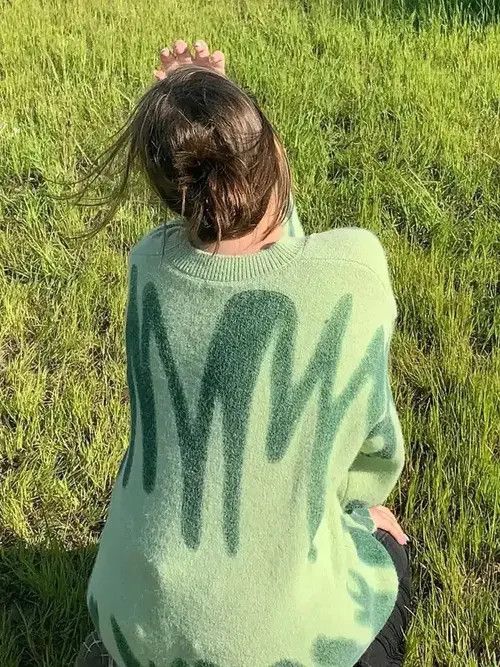 Japanese Brand × Vintage Aproms Elegant Green Striped Print Pullovers Size ONE SIZE - 2 Thumbnail