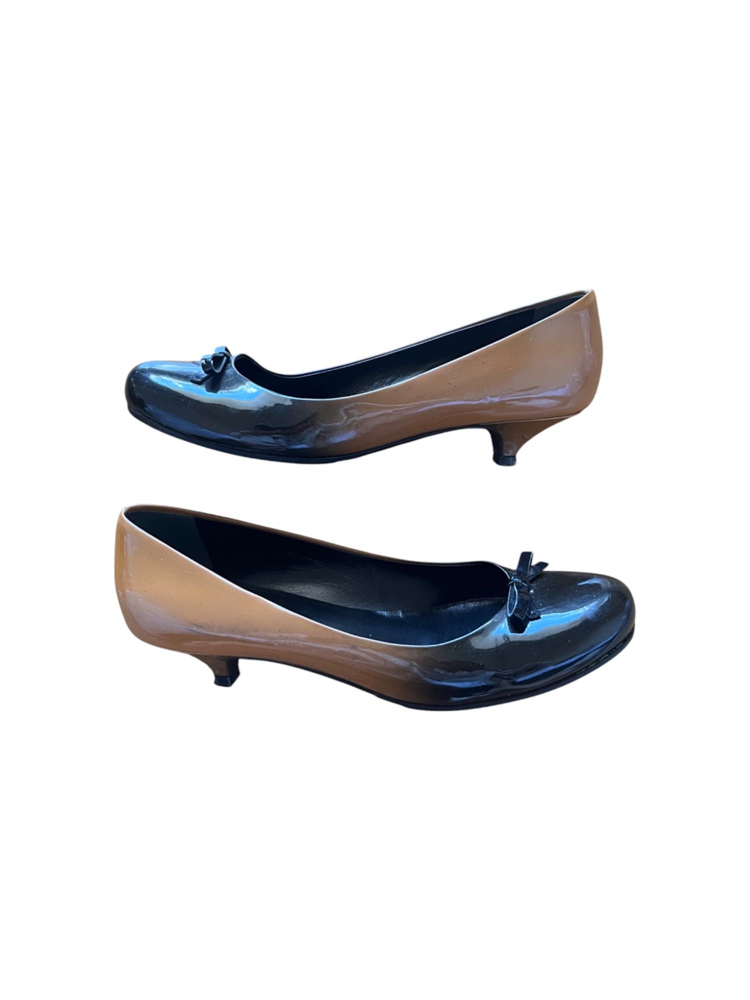 Prada Prada brown and black ballerina kitten heels with bows Size US 7 / IT 37 - 1 Thumbnail