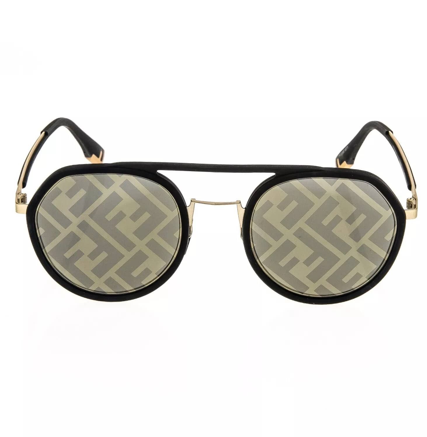 Fendi FENDI LIGHT 40040 Black FF Mirror Round Sunglasses FE40040U Size ONE SIZE - 6 Thumbnail