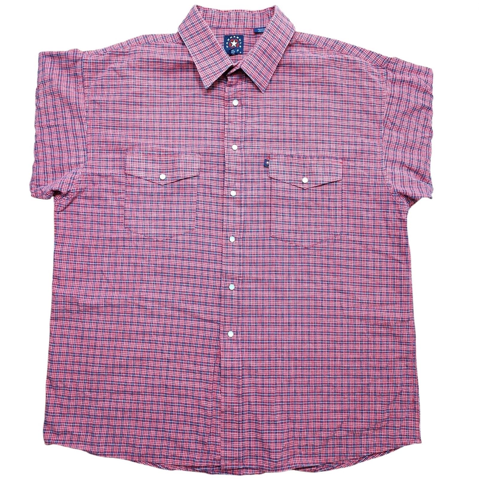 Vintage VINTAGE Panhandle Slim Shirt Mens XL Red Plaid Pearl Snap Cowboy Rodeo Short Sleeve Button-Up Classic Workwear Mens Size US XL / EU 56 / 4 - 2 Thumbnail