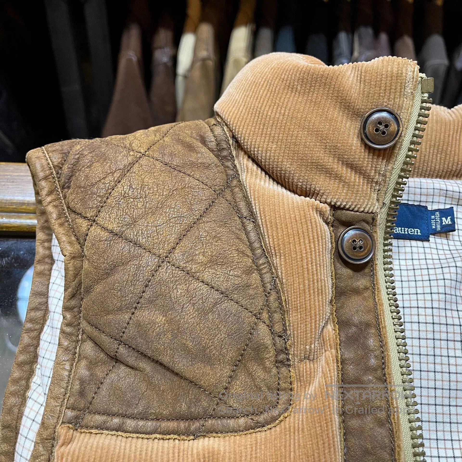 RRL Ralph Lauren Classic Corduroy and Leather Hunting Vest. Size US M / EU 48-50 / 2 - 7 Thumbnail