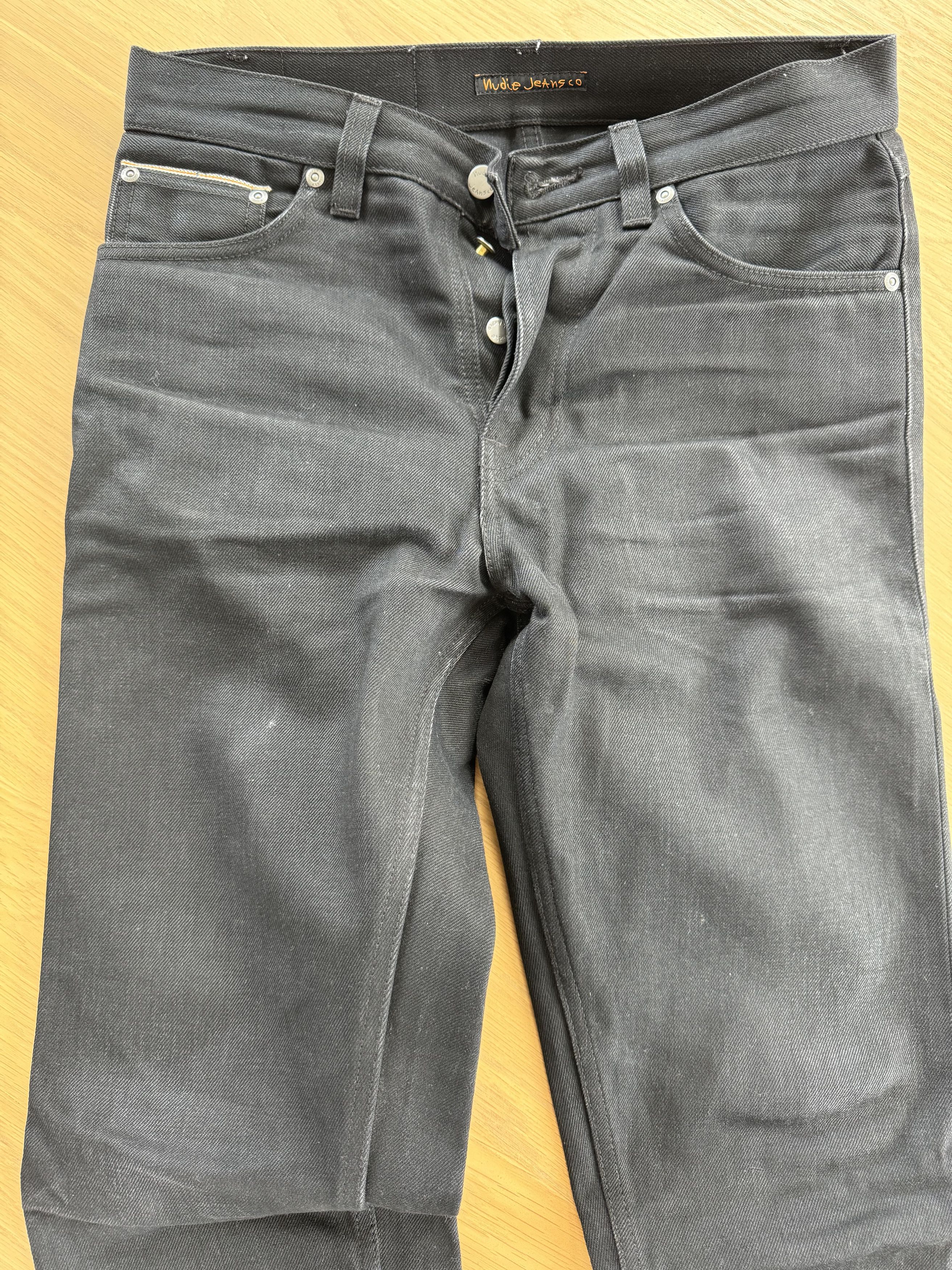 Nudie Jeans Nudie Jeans - Steady Eddie II - Dry Black Selvage - 29x30 Size US 29 - 1 Thumbnail