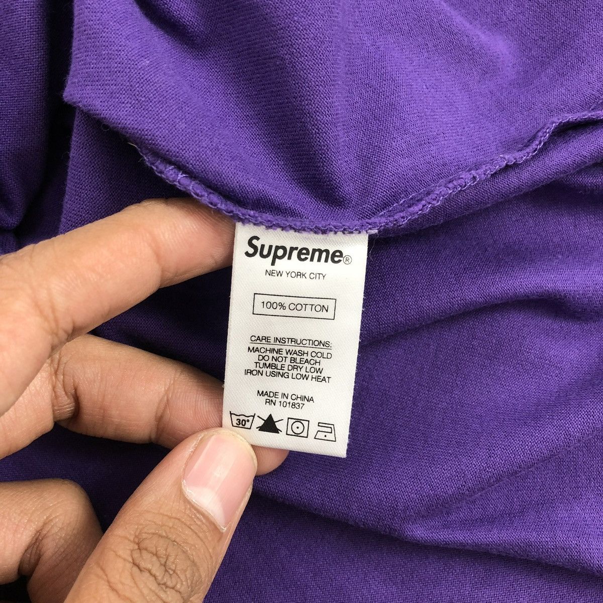 Supreme Supreme Logo Box Small Embroidery Purple Tee Size US L / EU 52-54 / 3 - 6 Thumbnail