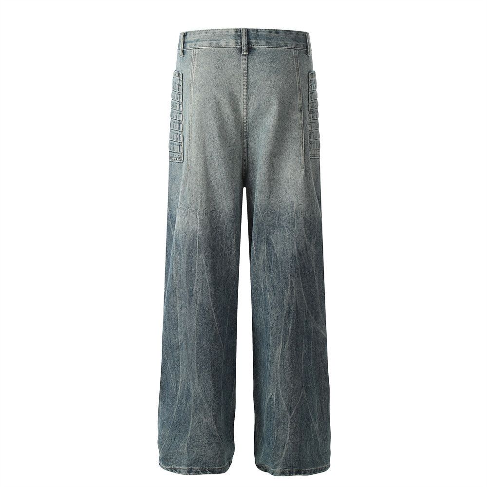 Japanese Brand × Jean Punk gradient washed distressed cargo jeans straight leg Size US 32 / EU 48 - 3 Thumbnail