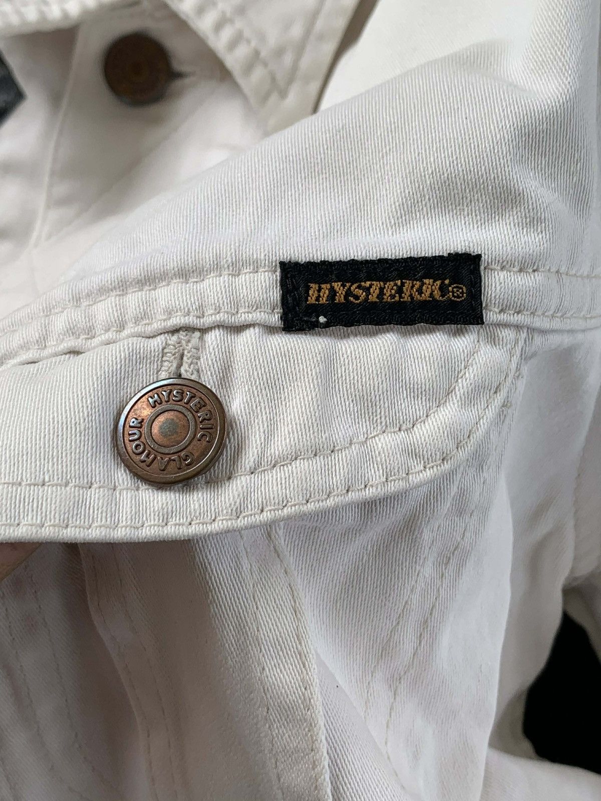 Hysteric Glamour Hysteric Glamour “Hysterics 666” White Denim Jacket Graphic Size US S / EU 44-46 / 1 - 3 Thumbnail