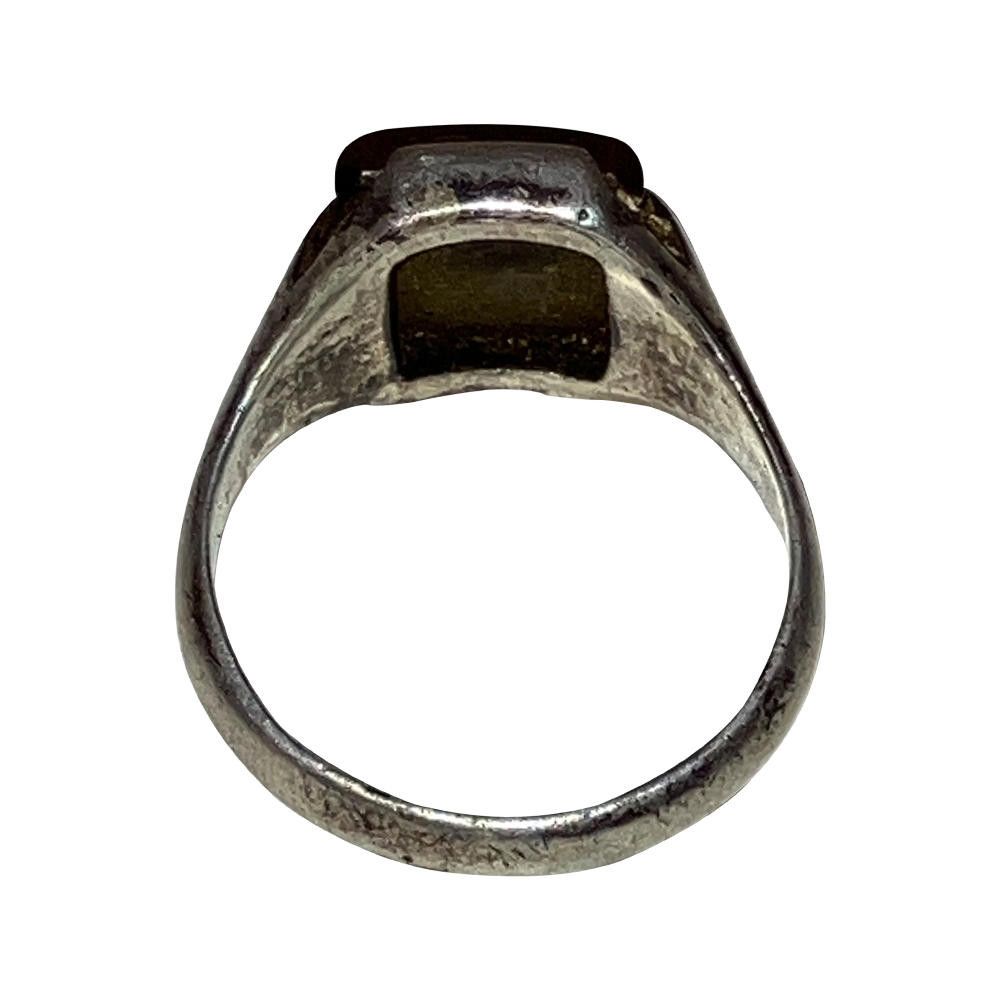 Designer Art Deco Sterling Dendritic Agate Ring Size ONE SIZE - 5 Thumbnail