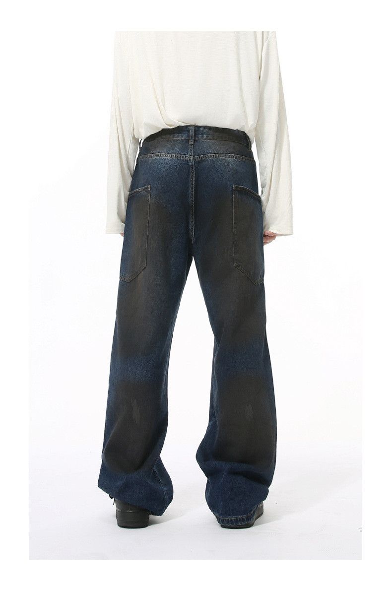 Japanese Brand × Jean American street patchwork distressed straight loose jeans Size US 32 / EU 48 - 3 Thumbnail