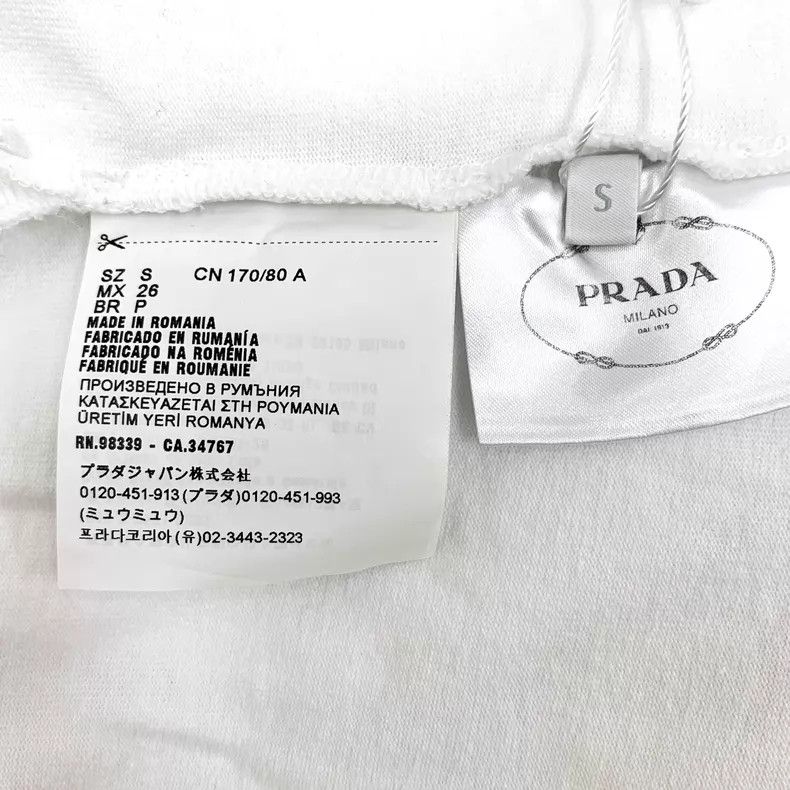 Prada Prada 23 white logo letter relief cotton round-neck long-s Size S / US 4 / IT 40 - 6 Thumbnail