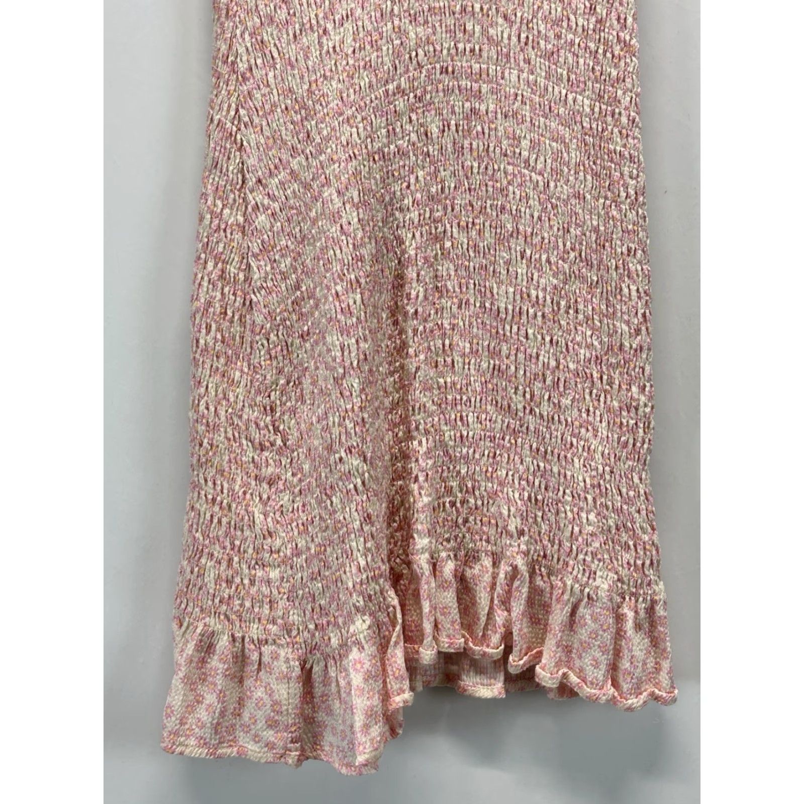 Zara ZARA Smocked Puff Sleeve Ditsy Floral Mini Dress XS Pink Fitted Party Womens Size XS / US 0-2 / IT 36-38 - 3 Thumbnail