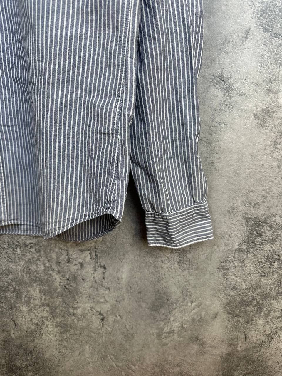 Burberry Burberry Brit Blue Striped Linen Cotton Button Down Shirt LS Size US M / EU 48-50 / 2 - 8 Thumbnail