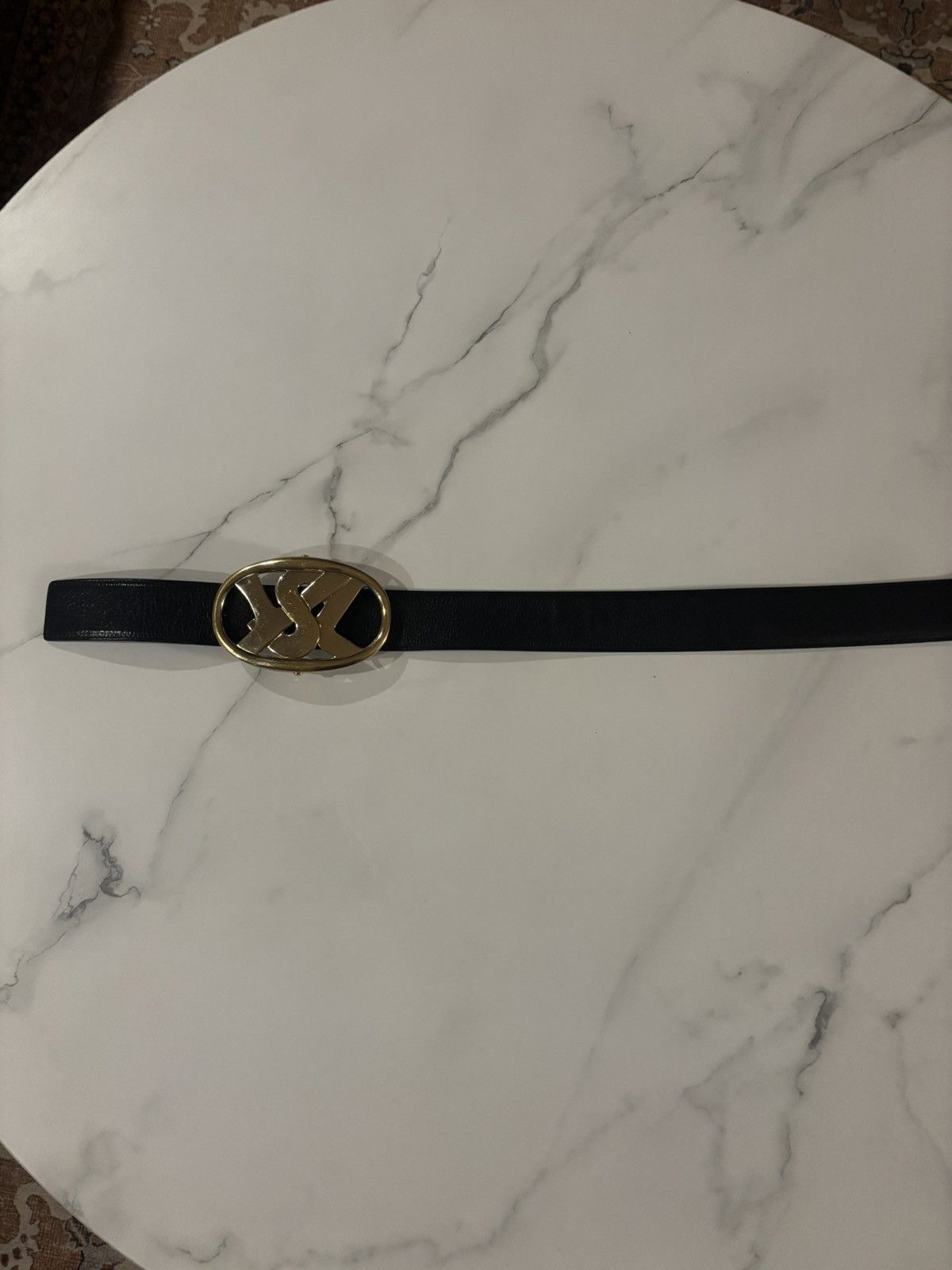 Yves Saint Laurent YVES SAINT LAURENT YSL BIG LOGO BELT Size 34 - 4 Thumbnail