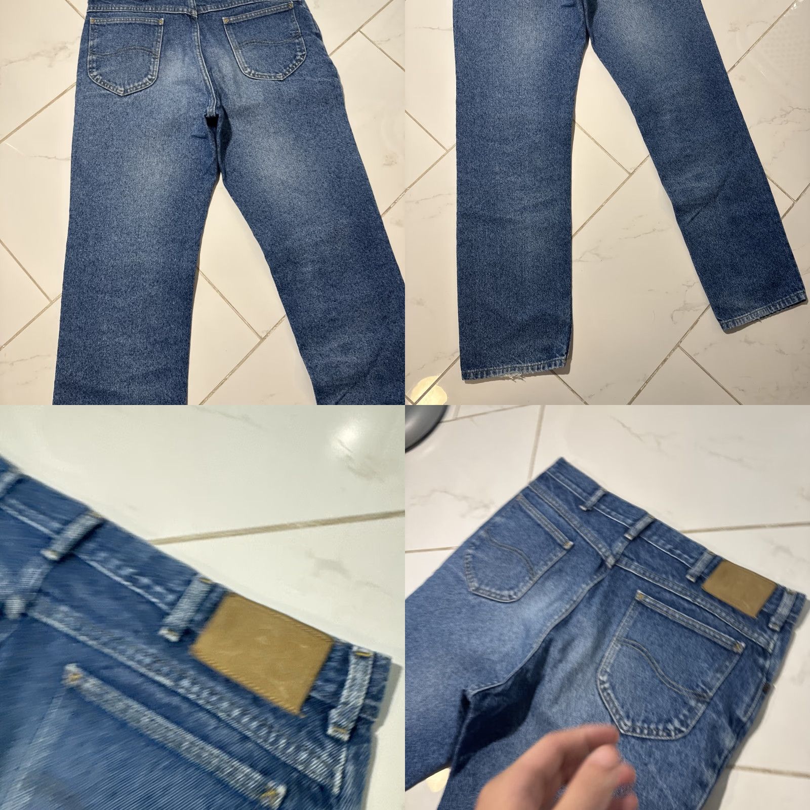 Lee VINTAGE 90s Lee Jeans Men Regular 36x34 Blue Denim Straight 36 Inseam Medium Wash Fade Size US 36 / EU 52 - 9 Thumbnail