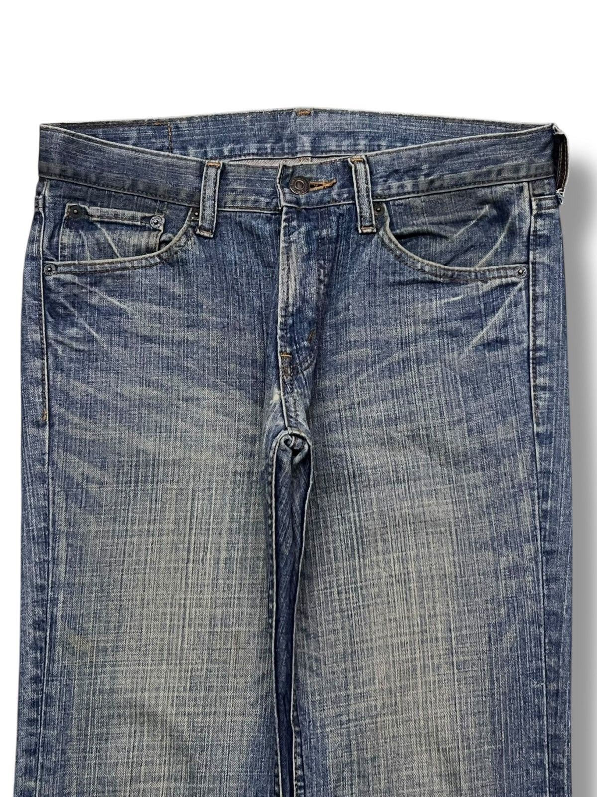 Japanese Brand Vintage 90s Crack Wash Bobson - Faded Wash, Distressed Denim Size US 32 / EU 48 - 4 Thumbnail