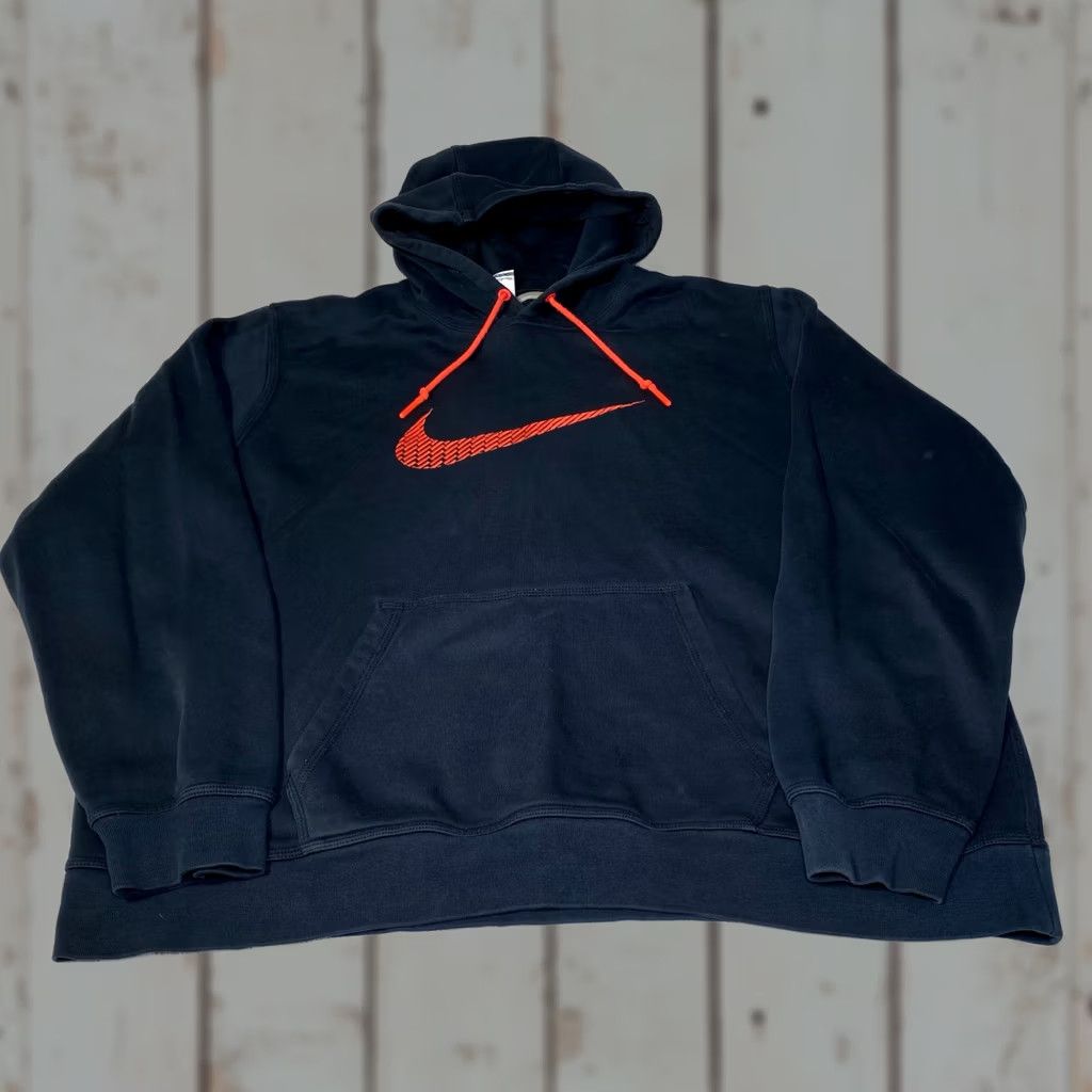 Nike Vintage Nike Hoodie Men's 2XL Blue Tag Center Swoosh Black Orange Pullover 7350 Size US XXL / EU 58 / 5 - 1 Thumbnail