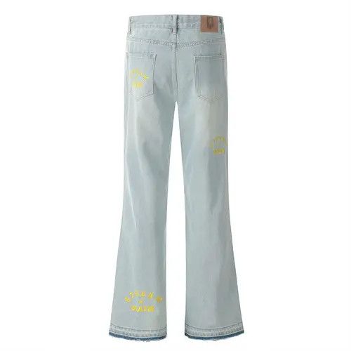 Japanese Brand × Jean Light washed hip-hop embroidered letter flared jeans y2k Size US 32 / EU 48 - 3 Thumbnail