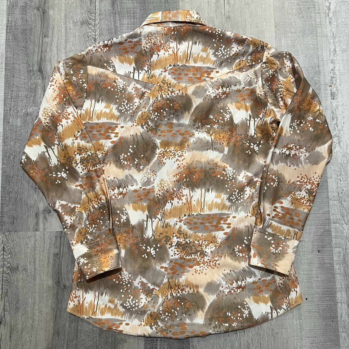 Panhandle Slim × Vintage VTG 70s/80s Orange Abstract Disco Hippie Pearl Snap Shirt Size US L / EU 52-54 / 3 - 2 Thumbnail