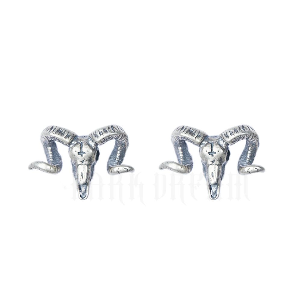 Jewelry Goat sheep Punk Earrings One Pairs Chrome Jewelry Size ONE SIZE - 5 Thumbnail