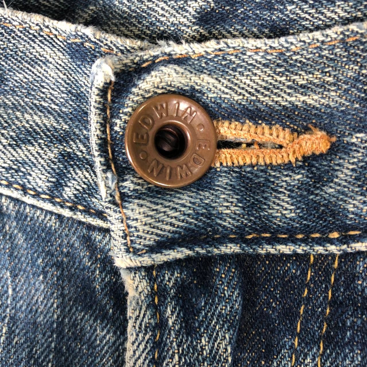 Edwin × Jean × Vintage Vintage Edwin 505x Selvedge Distressed Jeans Size US 29 - 7 Thumbnail