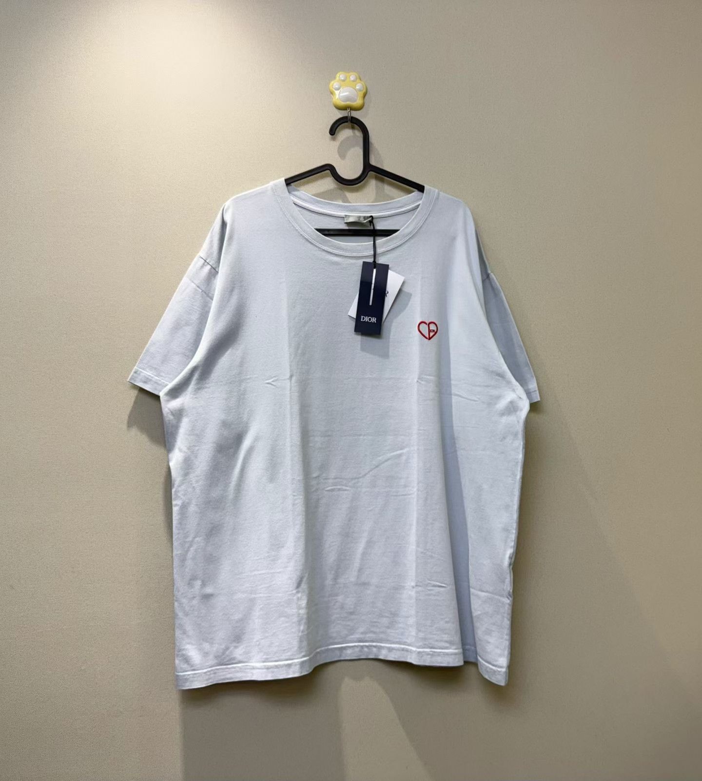 Dior DIOR White Embroidered Letter Heart Tee Size M / US 6-8 / IT 42-44 - 1 Thumbnail