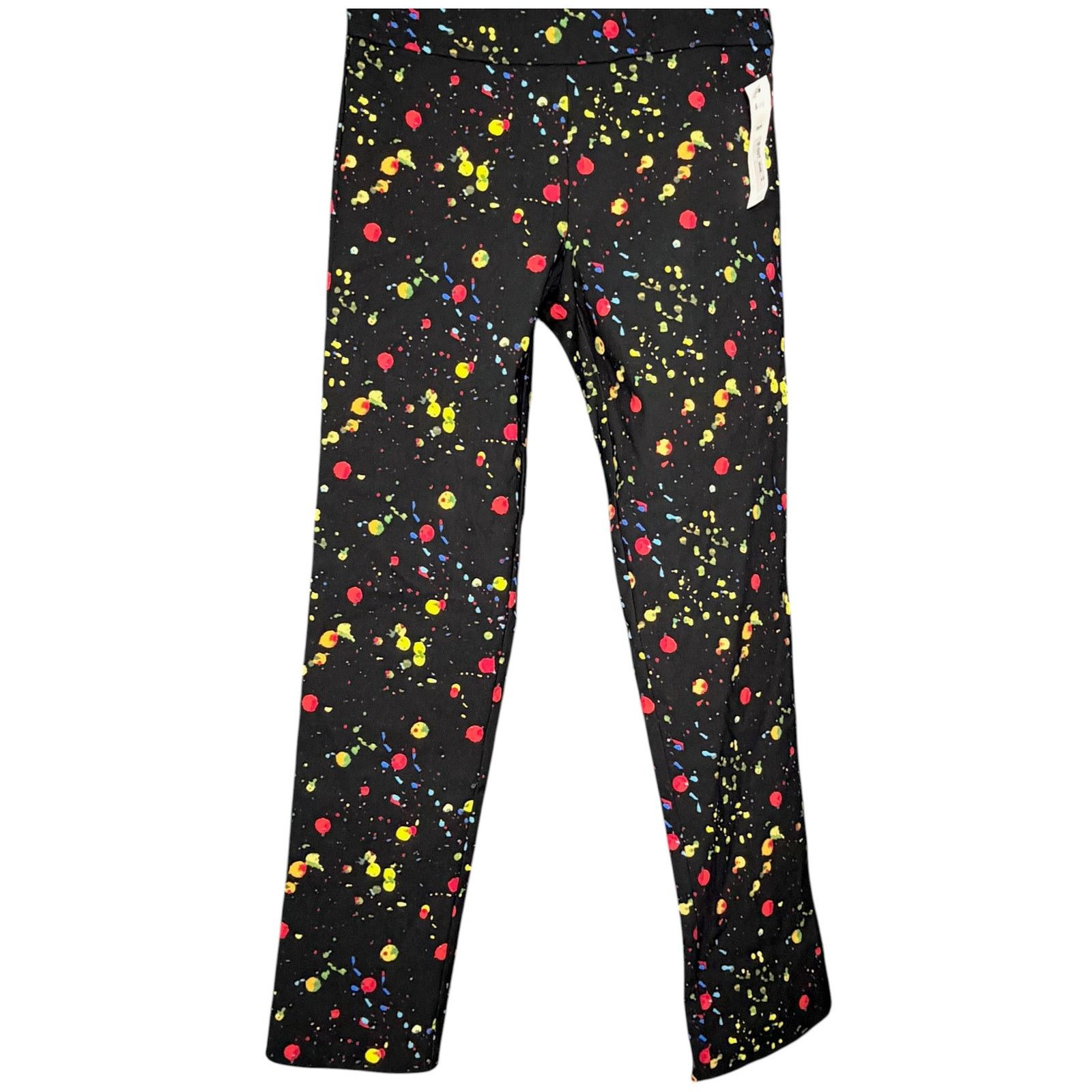 Other Krazy Larry Pants Womens Size 2 Black Paint Splatter NWT Size 26" / US 2 / IT 38 - 8 Thumbnail