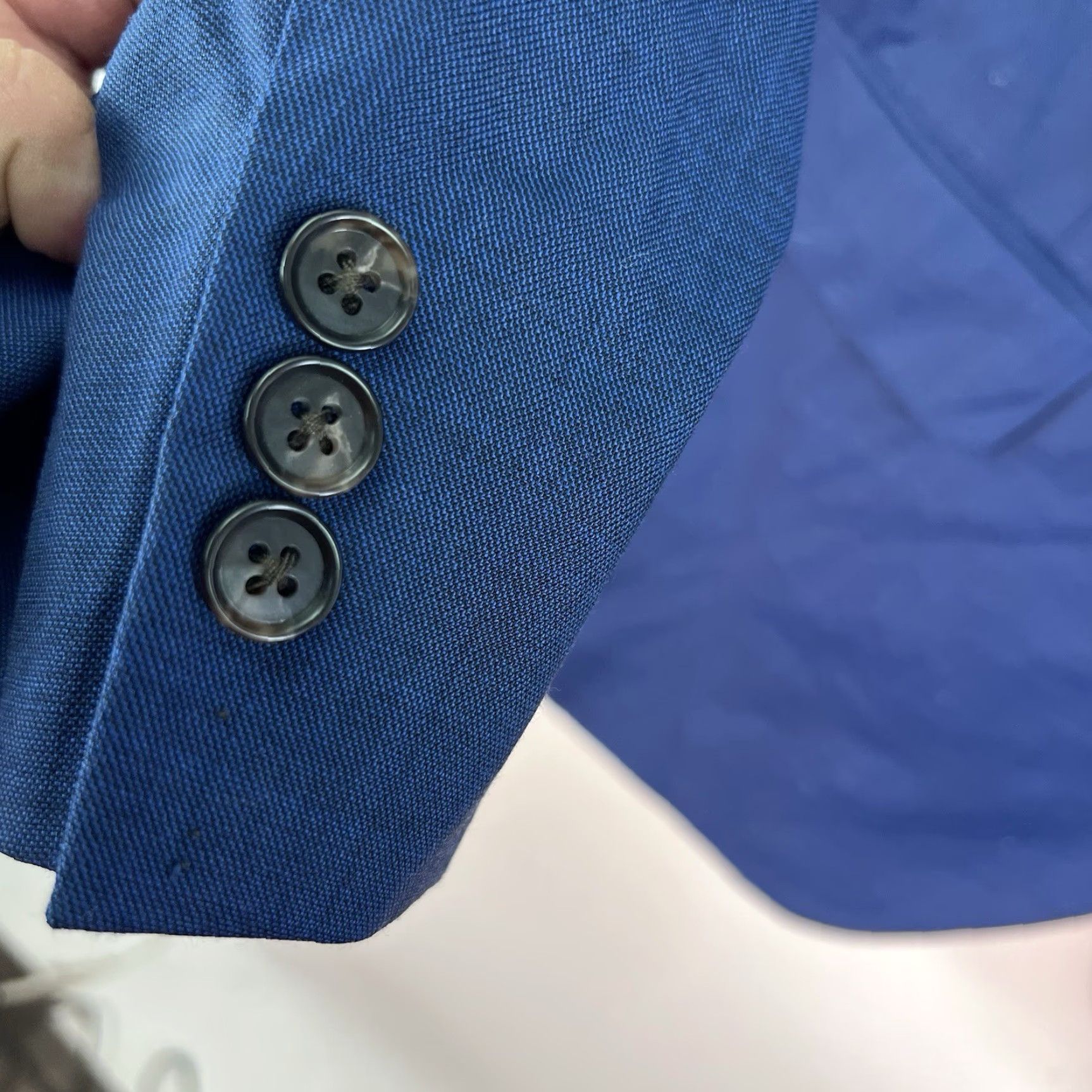 Bonobos Bonobos Men's Blazer Sport Coat Wool Textured Weave 54L Blue Italian Vintage Casual Business Size 54R - 4 Thumbnail