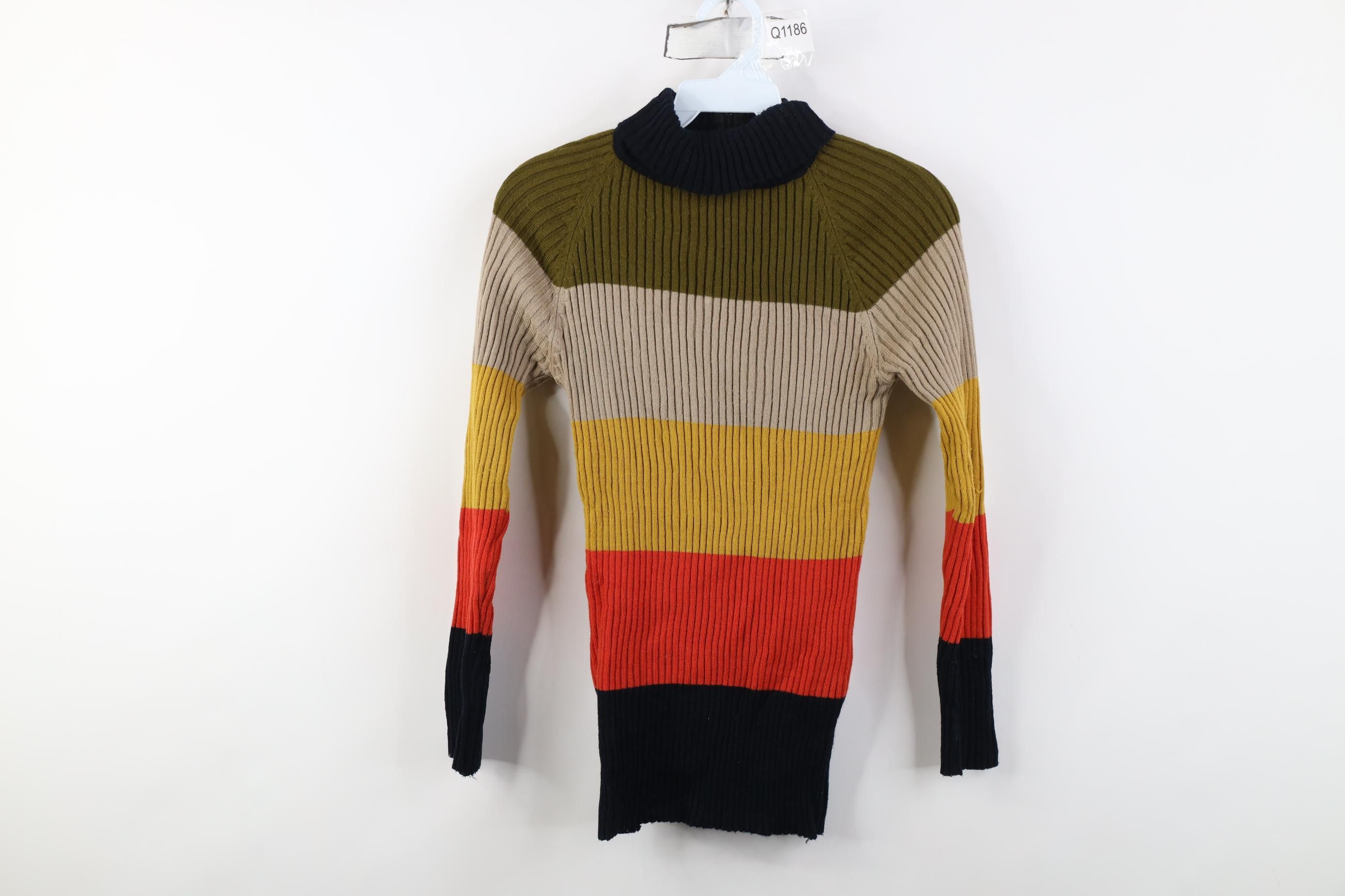 Vintage Vintage 50s 60s Mid Century Modern Block Ribbed Knit Sweater Size M / US 6-8 / IT 42-44 - 1 Thumbnail