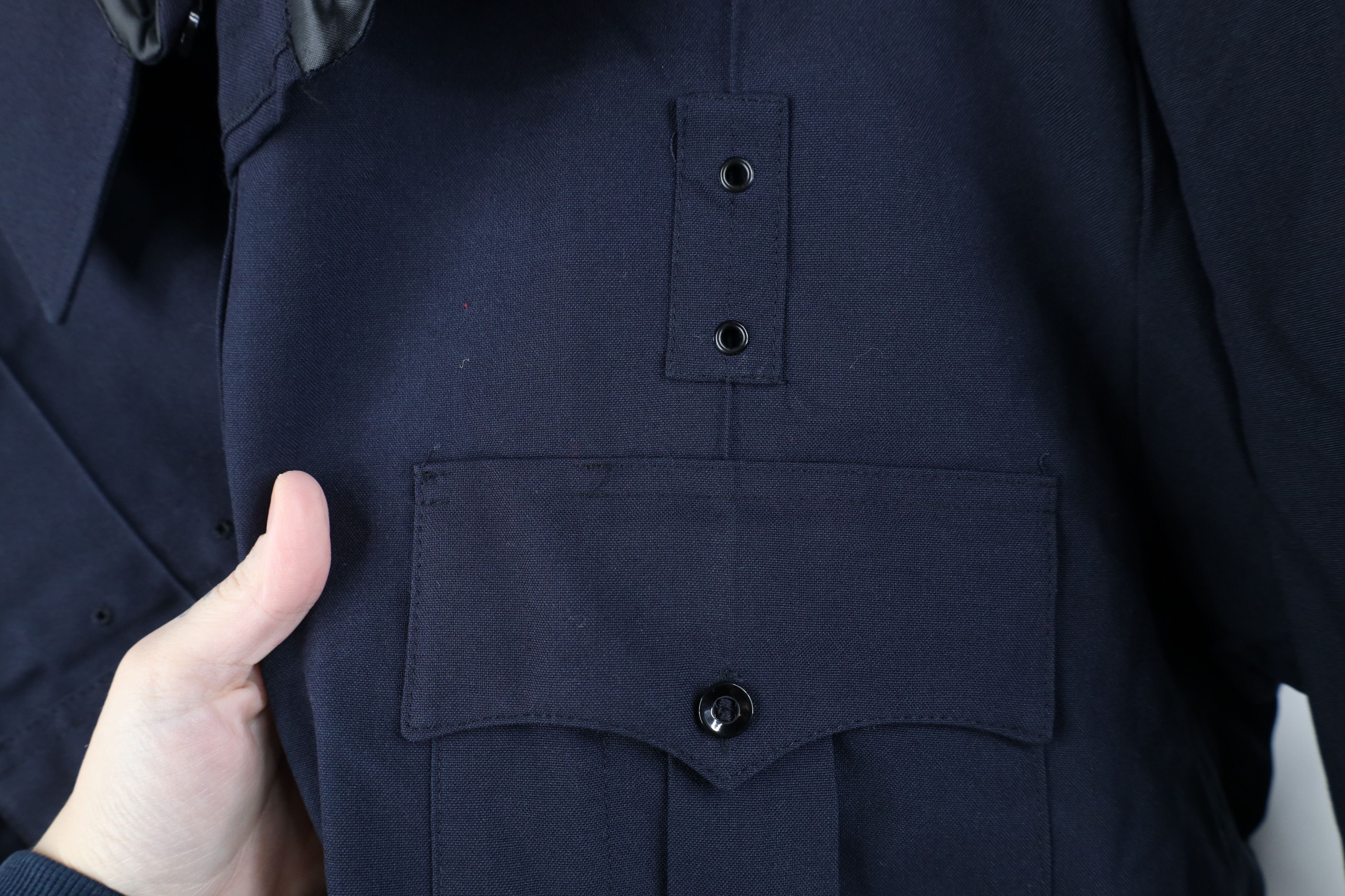 Vintage Vintage 70s Military Gabardine Blend Knit Button Shirt USA Size US M / EU 48-50 / 2 - 6 Thumbnail