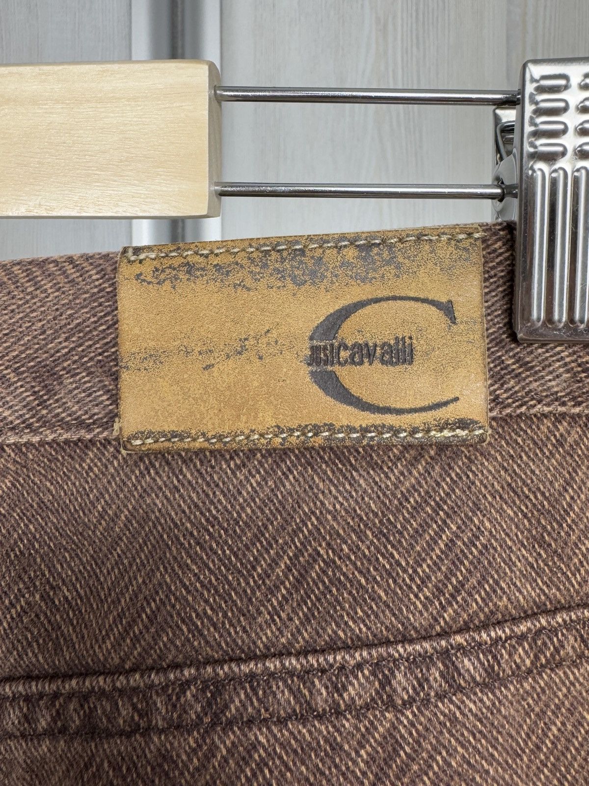 Just Cavalli Just Cavalli Herringbone Cotton Brown Denim Pants Size US 36 / EU 52 - 9 Thumbnail