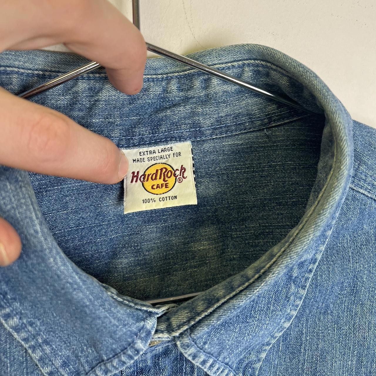 Hard Rock Cafe Vintage Hard Rock Cafe Vintage Denim Shirt 90s Size US XL / EU 56 / 4 - 7 Thumbnail