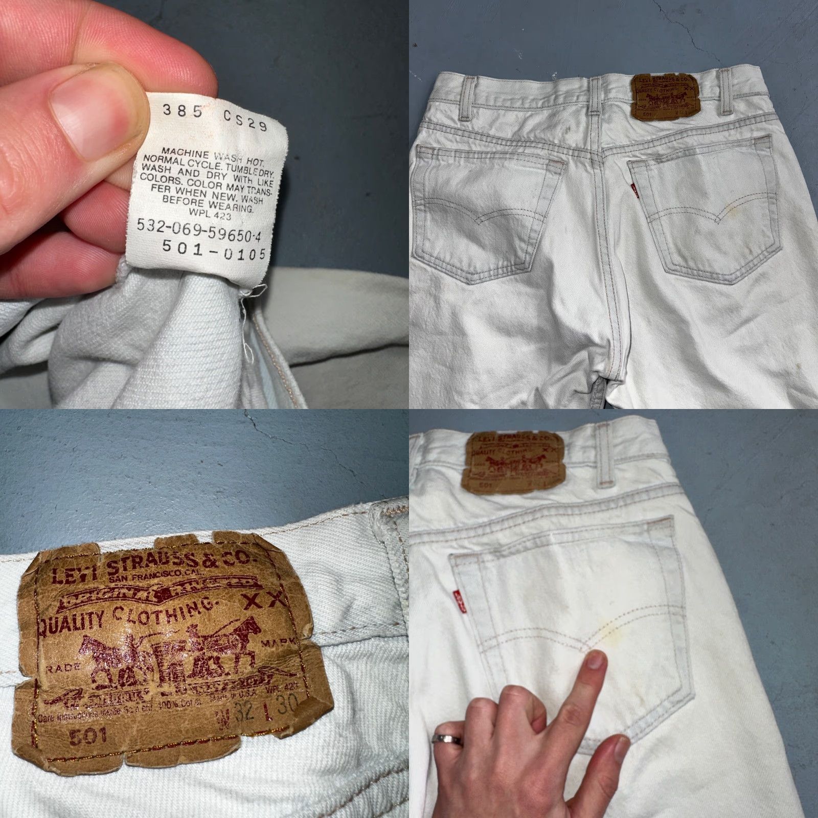 Levi's VINTAGE Levi's 501 Jeans 90s USA White Light Wash 32x30 30x26 Men Straight Classic Regular Denim Cotton Jeans Size US 32 / EU 48 - 9 Thumbnail