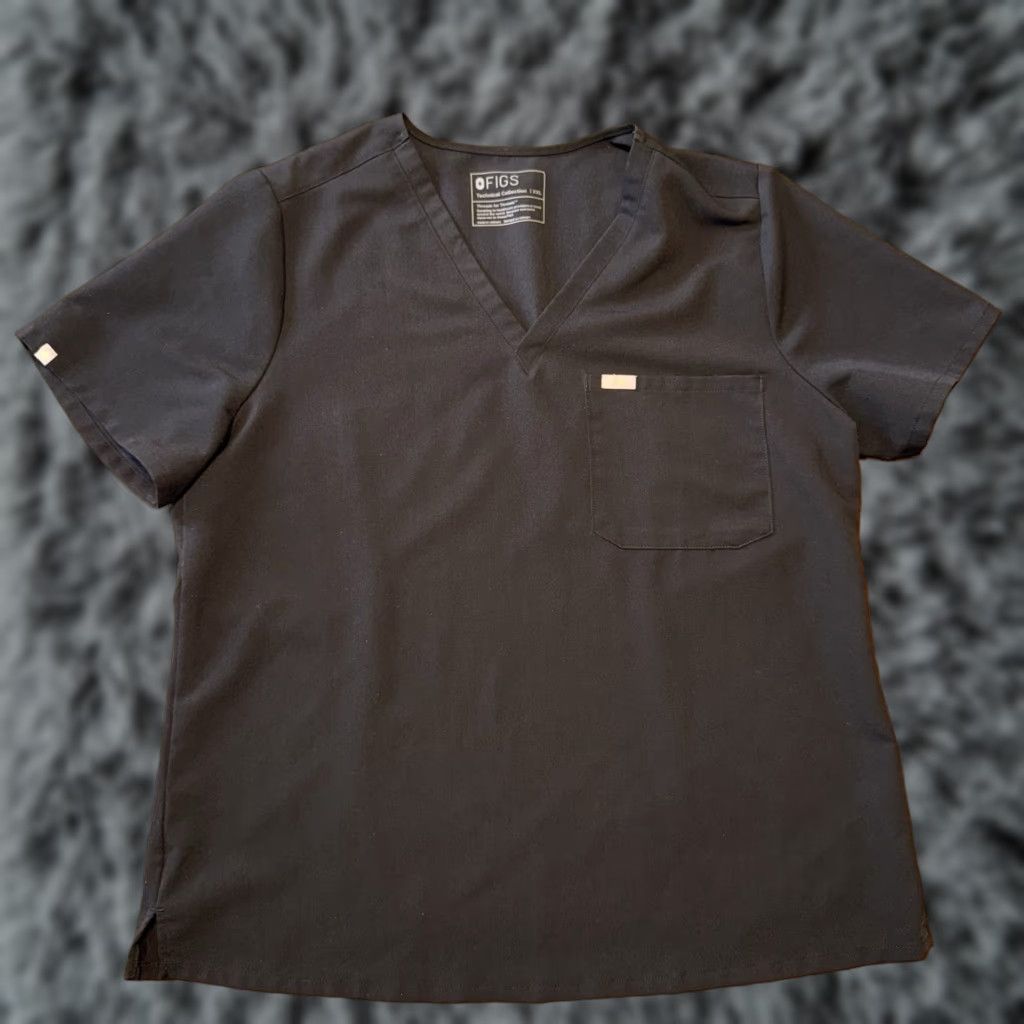 Vintage FIGS Catarina One Pocket Scrub Top Black Womens XXL FW1000 Scrub Top Size XXL / US 16-18 / IT 52-54 - 1 Thumbnail