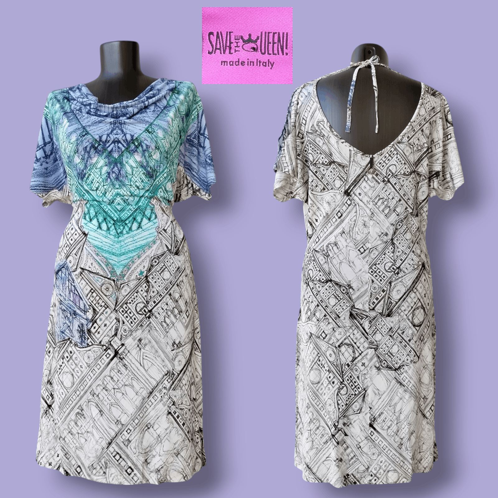 Jean Paul Gaultier Save The Queen Dress Short Sleeve Art Graphic Jersey Size L Size L / US 10 / IT 46 - 1 Thumbnail