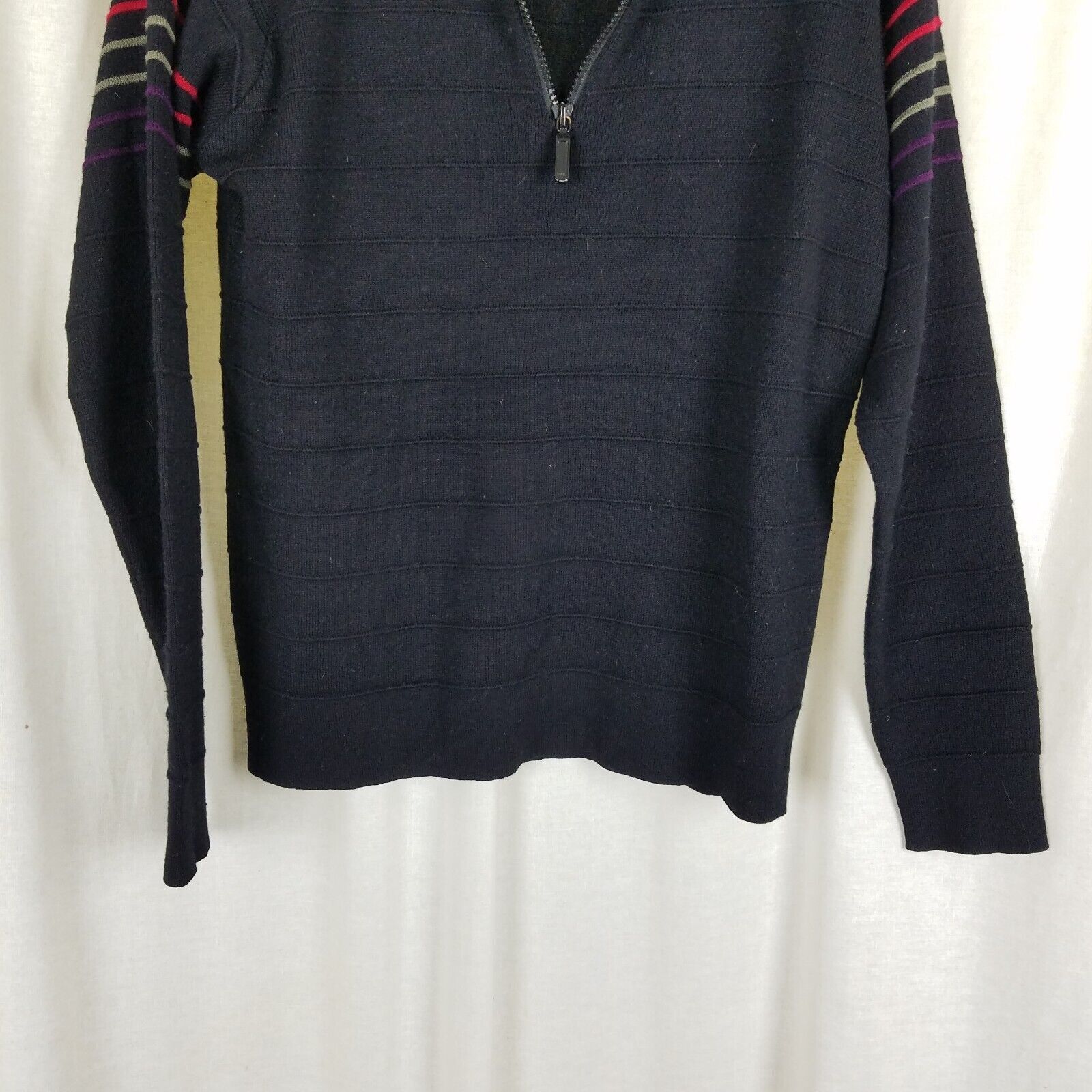 Meister Vtg Meister 1/4 Zip Striped Ribbed Wool Knit Ski Sweater S Size US S / EU 44-46 / 1 - 3 Thumbnail