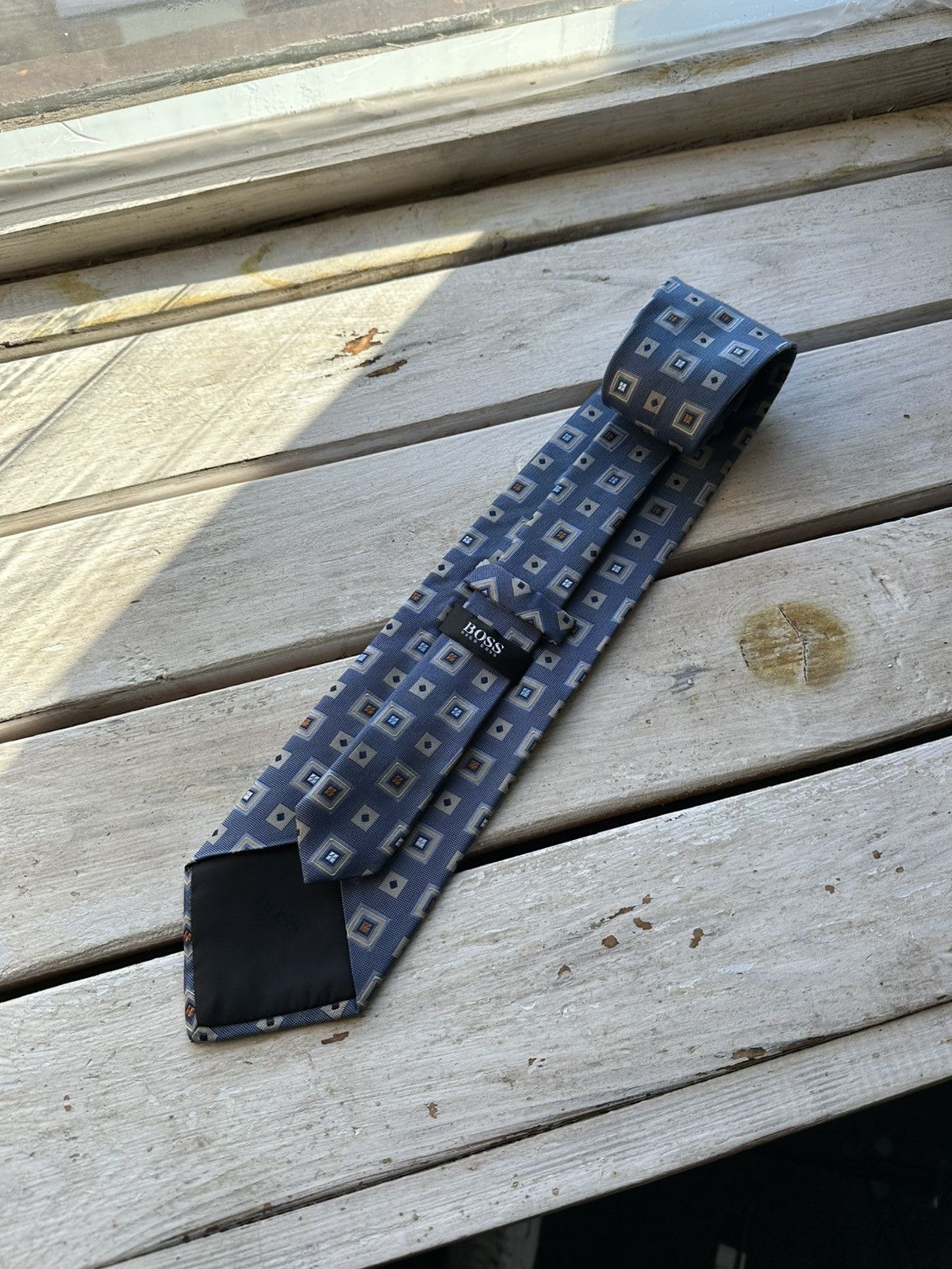 Designer × Hugo Boss 🚨RARE Hugo Boss Tie old money style Blue luxury monogram Size ONE SIZE - 1 Thumbnail
