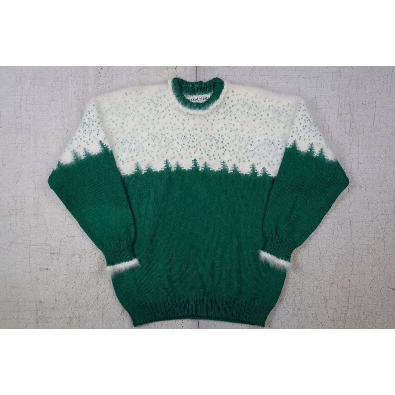 Vintage Ceau Mar Women's L Wool & Angora Sweater w/Fluffy Trim Size L / US 10 / IT 46 - 1 Thumbnail